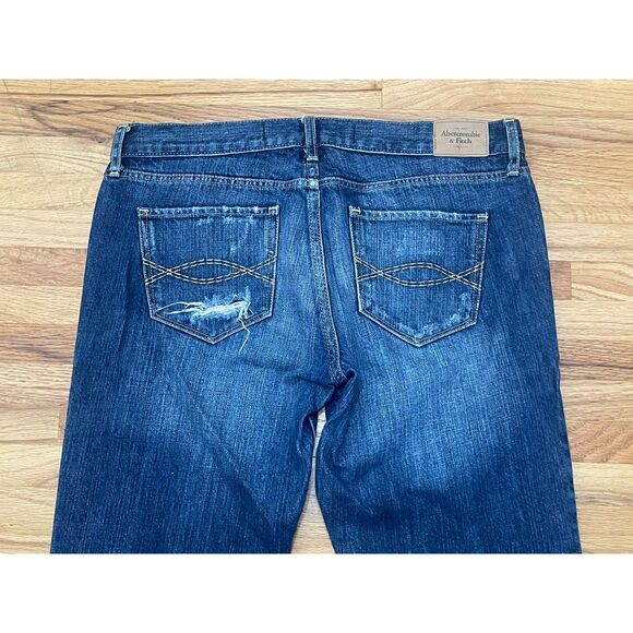 Abercrombie & Fitch Emma Women's 6 Blue Jeans Denim Cotton Bootcut Distressed - Picture 3 of 11